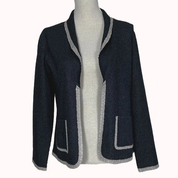 Chico’s Travelers Collection Open Jacket Blazer Small Size 0 Black Stretch - Picture 1 of 10